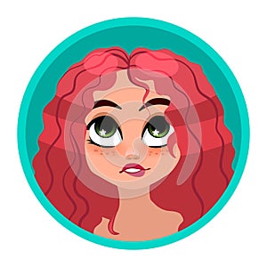 Avatar girl with red hair